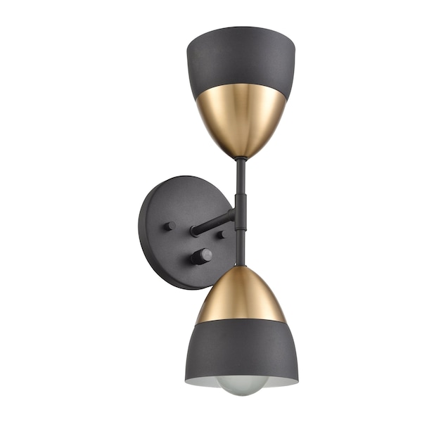 Milla 14'' High 2Light Sconce, Charcoal Black